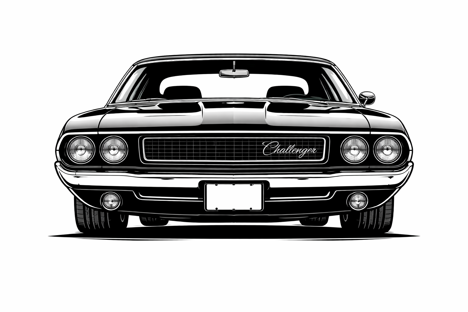 1970-74 Dodge Challenger front graphic