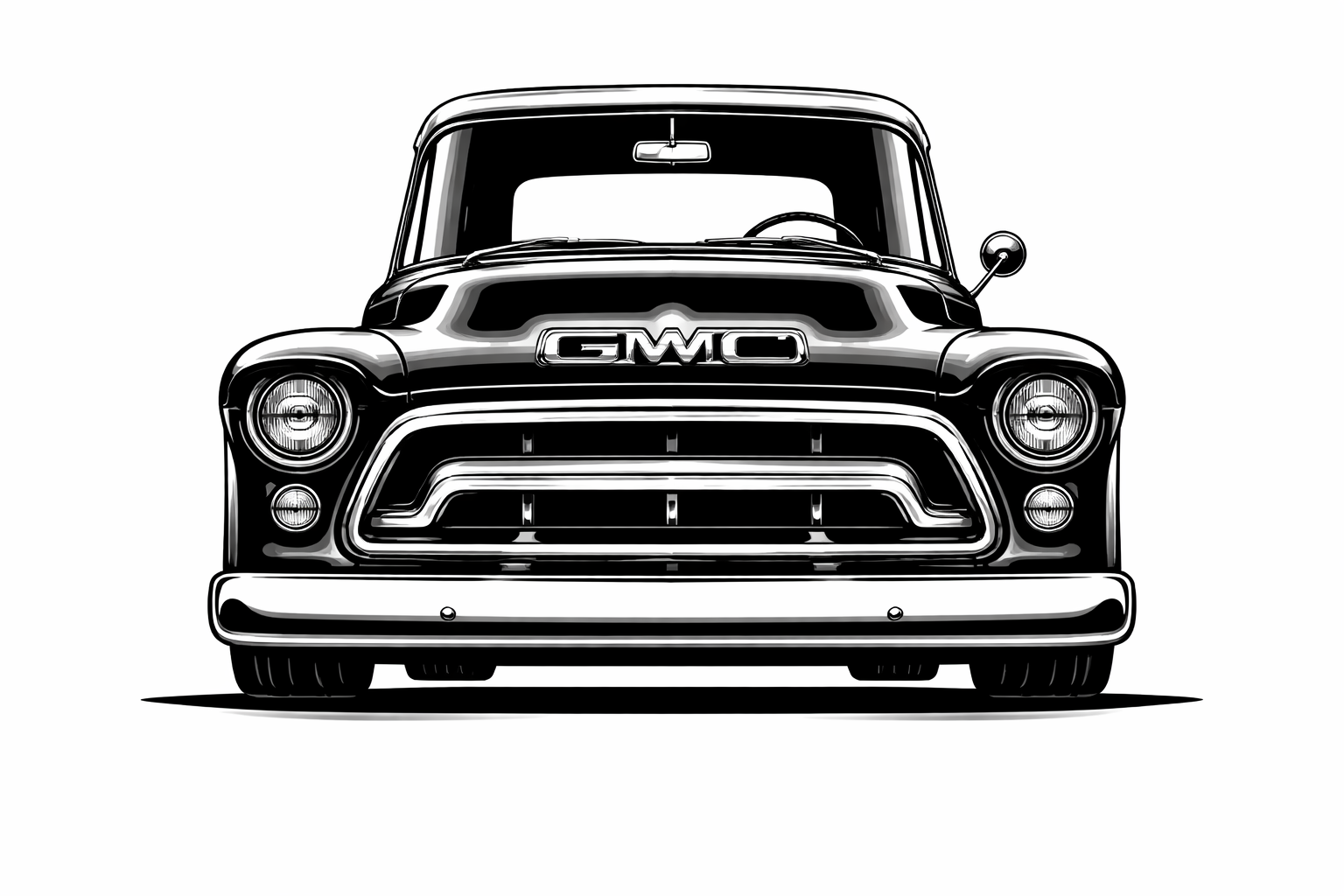 1955-59 GMC 3100 front graphic