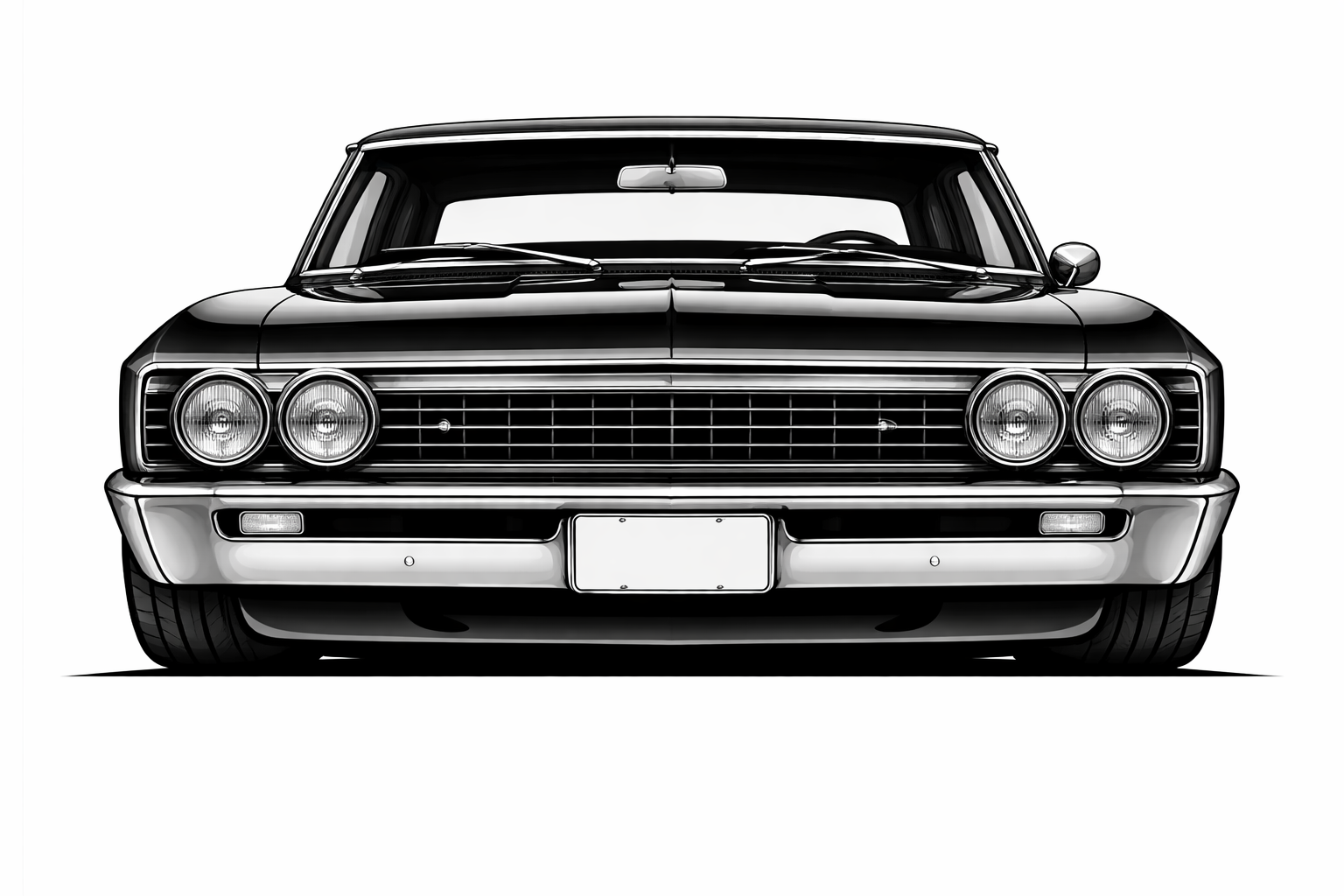 1964-67 Chevrolet Chevelle front graphic