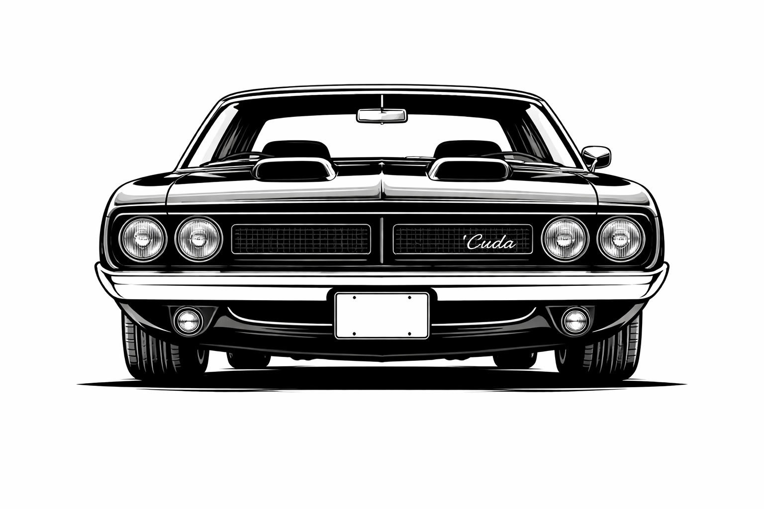 1970-74 Plymouth Barracuda front graphic