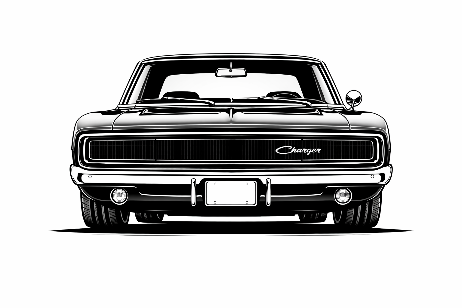 1966-72 Dodge Charger front graphic