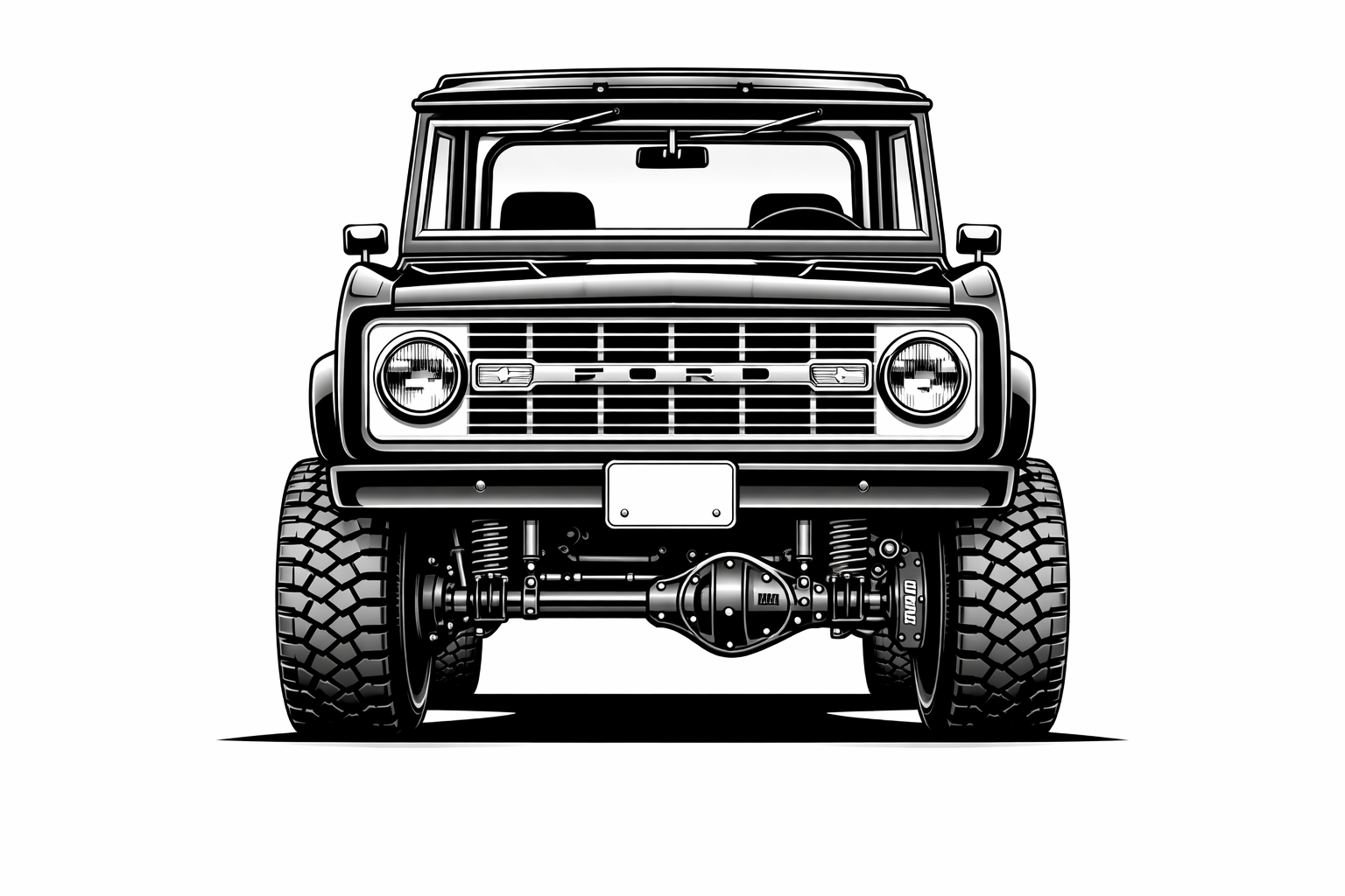 1966-77 Ford Bronco front graphic