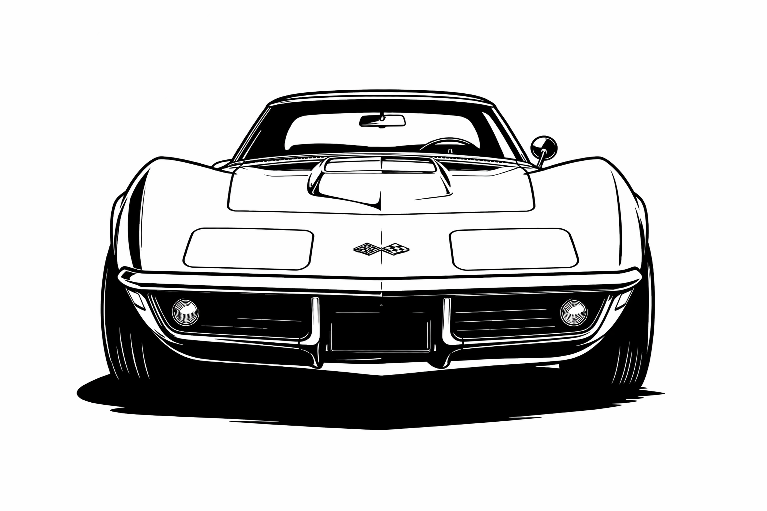 1968-73 Chevrolet Corvette front graphic
