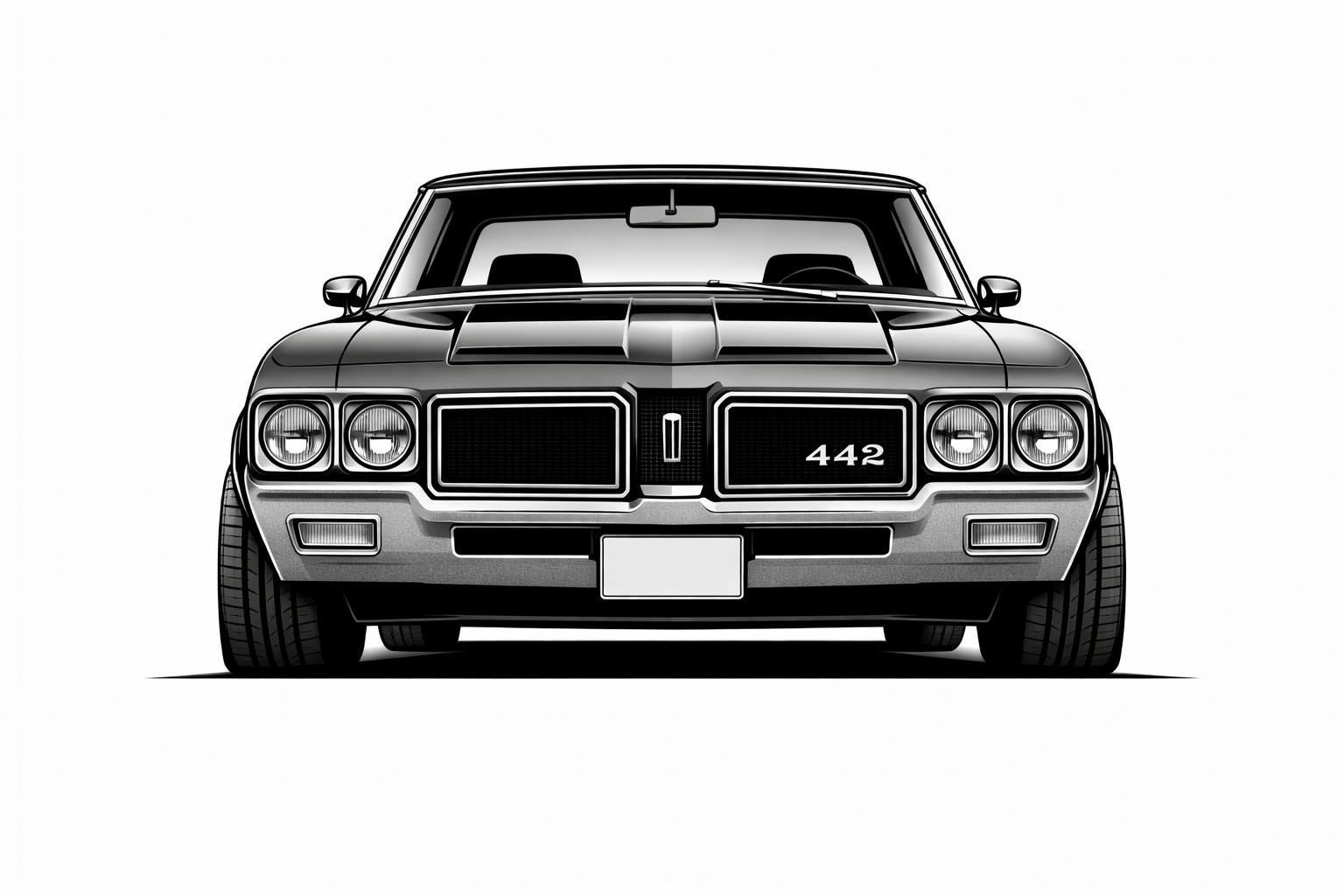 1968-72 Oldsmobile 442/Cutlass/F-85 front graphic