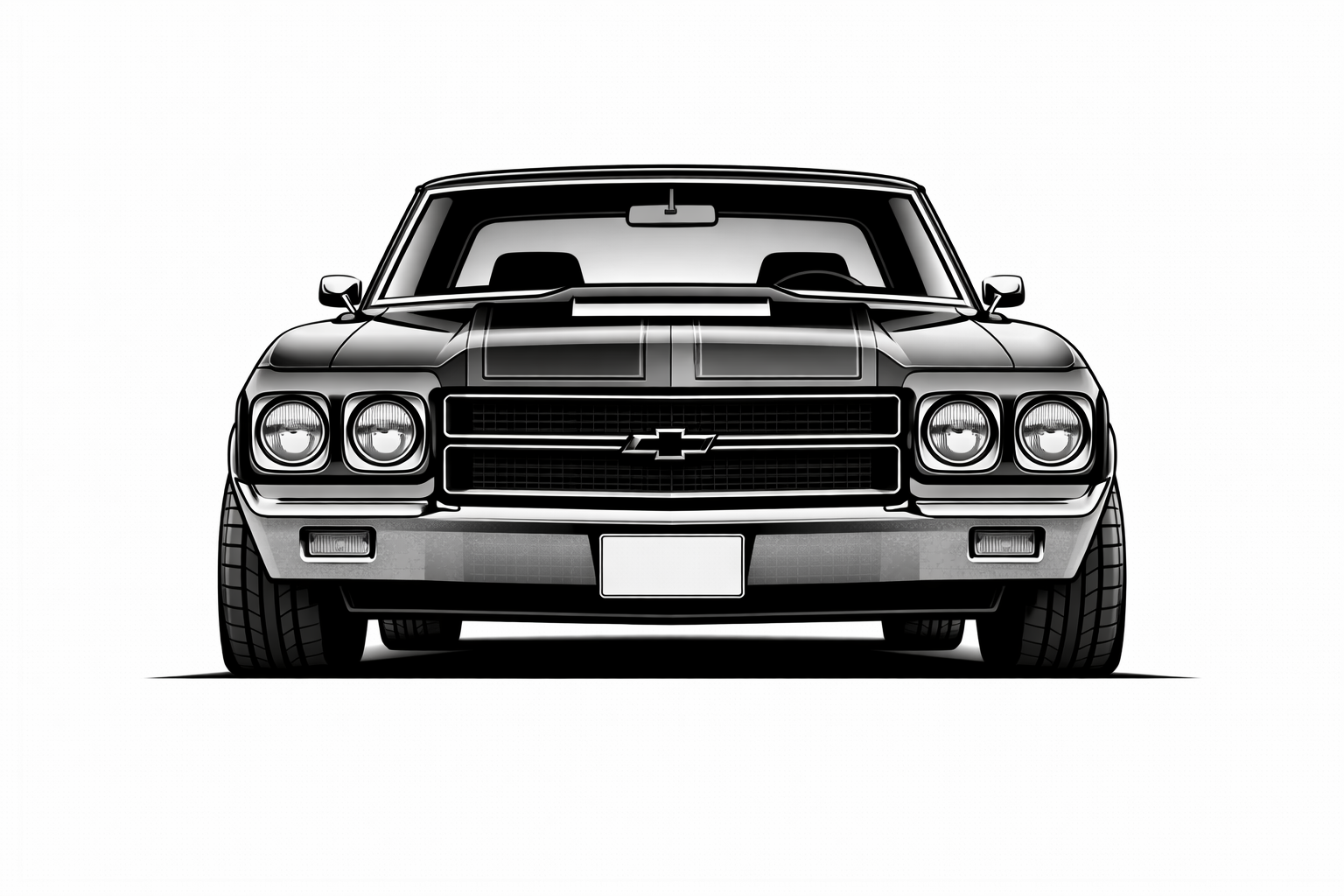 1968-72 Chevrolet Chevelle front graphic